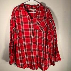 Gently worn Cato red plaid button up shirt